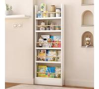 Dtyubfg Étagère à livres - Étagère derrière la porte - Étagère à livres en bois pour enfants 3/4/5 niveaux - Pour jouets et livres - Support mural étroit et peu encombrant - Montage rapide et flexible