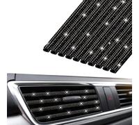 DTZHANGZE 10 Décoration Grille Aération Voiture pour Opel Astra K (2015-2021), Strass Bande de Décoration Voiture Garniture de Ventilation Ornement Aération Voiture,Schwarz