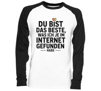 du Bist Das Beste Was Ich Je Im Internet Gefunden Habe Blanc Unisex Baseball T-Shirt Mens Womens Baseball