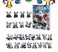 du calendrier de Noël | 2d acrylique panda ornement de Noël avènement 2025 | Pendants décorations festives pour les vacances d'anniversaire de fête intérieure pour adultes pour collectio