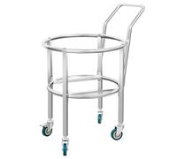 Du Chariot à tambour en acier inoxydable avec roulettes pivotantes, chariot polyvalent pour seaux de vin et nourriture et lavage de voiture, base à roulettes pour un transport facile