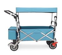 Du Chariot de jardin pliable avec auvent polyvalent pour extérieur, plage et jardin 4 roues (Noir)