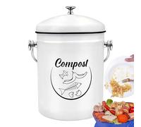 du contre-post, seau de comptoir de cuisine - Conteneur de compost de comptoir de cuisine 5L avec couvercle,Fruits légumes du collecteur de déchets Rust Rust Resist Couverture pour les familles, amis