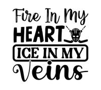 du feu dans mon cœur, de la glace dans mes veines Stickers gravés 54.6x55.6cm Culture du tatouage Noir