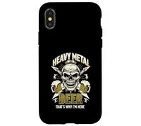du Heavy Metal et de la bière : voilà Pourquoi Je suis Ici | Skull Music Band Coque pour iPhone X/XS
