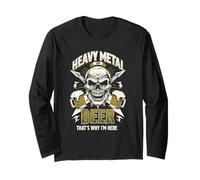 du Heavy Metal et de la bière : voilà Pourquoi Je suis Ici | Skull Music Band Manche Longue