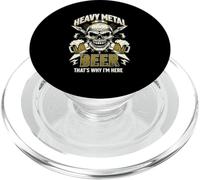 du Heavy Metal et de la bière : voilà Pourquoi Je suis Ici | Skull Music Band PopSockets PopGrip pour MagSafe