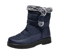 du jour de la mode des hommes femmes d'hiver résistant à l'eau anneau avec crochet plat garder au chaud bottes de neige confortables bottes moyennes bottes de neige d'hiver, bleu, 38 EU