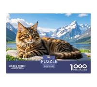 du Maine Coon 1000 Pieces Faune Sauvage Puzzle pour Adulte Matériaux Recyclés Jeu Cadeau Unique Adultes Et Enfants Dès 14 Ans 70x50cm/1000pcs
