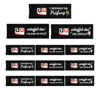 Du Schaffst Das Geschenk - Lot de 12 pochettes d'examen porte-bonheur en feutre pour emballage de barre de chocolat - Cadeau de motivation pour l'obtention d'un diplôme de baccalauréat