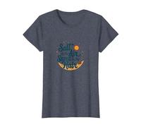 du sel dans l'air et l'été sur la Plage de Mes Cheveux T-Shirt, Femme, Bleu Chiné, XS