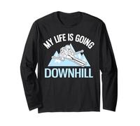 du Ski sur poudreuse Amusant, ma Vie va en Descente Manche Longue