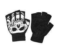 du Squelette | Gants sans Doigts | Glow in The Dark Halloween Dance Costume Cycling Design | Matière de Coton en Nylon Chaud pour Les Adultes Adultes Cosplay fête