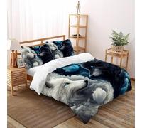du Tai Chi WOL Parure De Lit Art Housse De Couette 3 Pièces Décor De Chambre en Microfibre Kids avec Fermeture Éclair King（220x240cm）