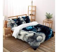 du Tai Chi WOL Parure De Lit Art Housse De Couette 3 Pièces Décor De Chambre en Microfibre pour Enfants avec Fermeture Éclair Double（200x200cm）