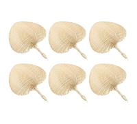 du ventilateur à main - ventilateur de raphia tressé | 6 pièces Feuilles de palmier naturel Ven portable | Essais de refroidissement de tissage de style chinois pour les femmes mariage pour le