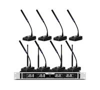 DU800 Système 8 Micros de Conférence UHF Réglable 80m Séminaire Table Ronde | Système 8 micros de conférence UHF PLL,8 canaux réglables,portée 80 m champ-libre,écran-TFT,mute canal table ronde