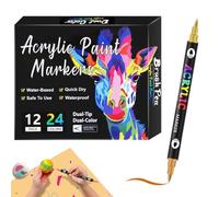 Duaal Stylos de coloriage à pointe fine à double pointe large en acrylique pour artistes et fournitures scolaires