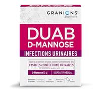 Duab D-Mannose GRANIONS | Dispositif médical | Traitement des cystites & infections urinaires chez la femme | En cas d'inconfort urinaire | Goût fruits des bois | 7 sachets