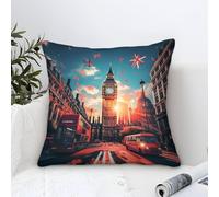 DUABELPHF London Cityscape Housse De Coussin Ensemble De 1 pour Chambre, Canapé, Chaise, Lit,Jardin Confort Et Douceur Garantis Housse De Coussin pour Lit 50x50cm