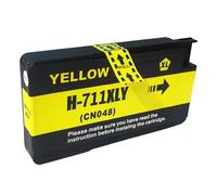 DUAEANXI Cartouche d'encre CZ130A CZ131A CZ132A CZ133A Pleine avec Encre Compatible for imprimante HP711 DesignJet T120 T520(Y)