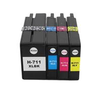 DUAEANXI Cartouche d'encre CZ130A CZ131A CZ132A CZ133A Pleine avec Encre Compatible for imprimante HP711 DesignJet T120 T520(CMYK One Set)