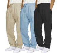duaicnvow Lot de 3 pantalons de jogging pour homme - Style décontracté - Pour la gym, la course à pied, l'entraînement, la marche, la gym, le sport, le hip-hop - Coupe droite - Jambe large - Pantalon