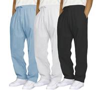 duaicnvow Lot de 3 pantalons de jogging pour homme - Style décontracté - Pour la gym, la course à pied, l'entraînement, la marche, la gym, le sport, le hip-hop - Coupe droite - Jambe large - Pantalon