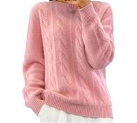 duaicnvow Pull léger pour femme - Manches longues - Pull islandais pour femme - Confortable et chaud - Col rond - Pull d'automne en tricot pour femme - Automne et hiver - Pull habillé décontracté