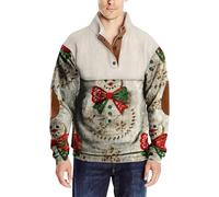 duaicnvow Pull pour homme - Imprimé bonhomme de neige - Pull à manches longues en polaire - Col montant - Pull amusant pour les vacances de Noël - Costume pour adultes, Mr3, XL