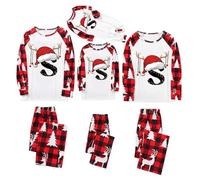 duaicnvow Pyjama de Noël assorti pour la famille 2025 Lettres de A à Z graphiques de Noël pour femme Pyjama assorti pour la famille Halloween Noël Ensemble de pyjama pour femme et homme Famille