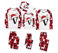 duaicnvow Pyjama de Noël assorti pour la famille 2025 Lettres de A à Z graphiques de Noël pour femme Pyjama assorti pour la famille Halloween Noël Ensemble de pyjama pour femme et homme Famille