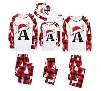 duaicnvow Pyjama de Noël assorti pour la famille 2025 Lettres de A à Z graphiques de Noël pour femme Pyjama assorti pour la famille Halloween Noël Ensemble de pyjama pour femme et homme Famille