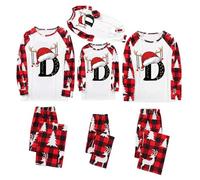 duaicnvow Pyjama de Noël assorti pour la famille 2025 Lettres de A à Z graphiques de Noël pour femme Pyjama assorti pour la famille Halloween Noël Ensemble de pyjama pour femme et homme Famille