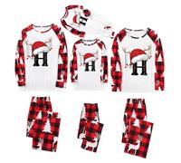 duaicnvow Pyjama de Noël assorti pour la famille 2025 Lettres de A à Z graphiques de Noël pour femme Pyjama assorti pour la famille Halloween Noël Ensemble de pyjama pour femme et homme Famille