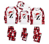 duaicnvow Pyjama de Noël assorti pour la famille 2025 Lettres de A à Z graphiques de Noël pour femme Pyjama assorti pour la famille Halloween Noël Ensemble de pyjama pour femme et homme Famille
