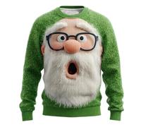 duaicnvow Sweatshirts pour hommes UkXmas Tree Pullover Noël Jumpers3D Imprimé Père Noël Chemise Col ras du cou SweatshirtGrande taille T-shirt ample doux et confortable, M-4XL, vert menthe, 3XL