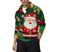 duaicnvow T-shirt amusant pour homme - Pull pour fête de Noël - Pull à manches longues - Imprimé 3D - Chandails de vacances festifs amusants - Chemises de Noël fantaisie, Mr3, M