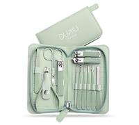 DUAIU Kit Manucure, 12PCS Kit Ongle, Ensemble de Coupe-Ongles Professionnel, Coupe-Cuticule en Acier Inoxydable, Set de Pédicure et Manucure avec Pochette en PU, Cadeau pour Les Hommes et Les Femmes