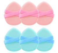 DUAIU Lot de 6 éponges triangulaires double face sans latex pour fond de teint liquide, crème et poudre libre, rose + bleu