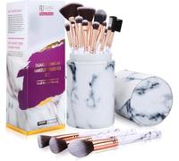 DUAIU Set Pinceaux Maquillage Professionnel 15 Stück Kit Pinceaux Maquillages Marbre Makeup Brushes pour Fond de Teint Poudre Fard à Joues, avec un Récipient pour Ranger le Pinceau de Maquillage