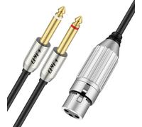 Dual 1/4 vers XLR,XLR Femelle à Double 6,35 mm TS Mono Plug Câbles Stéréo,Femelle vers Double 1/4"" TS Mono Y Splitter Câble de Microphone avec Longueur de 2 m pour Connectivité Audio Supérieure