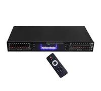 Dual 10 Band Graphic Equalizer, Hifi Audio Equalizer With Remote Control, LED Dynamic Display Screen, Treble And Bass Regulation, Stereo Graphic Equalizer For Home And Recording Studio black