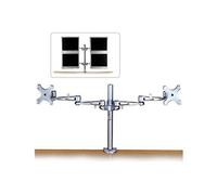 Dual Adjustable LCD Arms - Composant de montage (2 bras articulés) - pour 2 écrans LCD - argent - Taille d'écran : 14" - 20" - fixation sur poteau