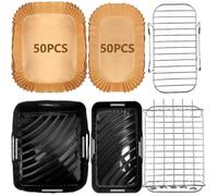 Dual Air Fryer Accessoires pour Moulinex EY9018 5,2/3,1 L, Cecotec Cecofry DuoSize 9L 5,5/3,5L, Deux tailles Dual tiroirs, 6PCS