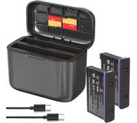 Dual Battery Charger + 2 Batteries for Insta360 X4 Camera High Speed Charger Battery Accessories Storage Bag with USB Type C Cable Supports Protocol