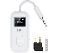 Dual Bluetooth 5.3 Airplane Adapter For 2 Headphones, Supports Aptx Ad/Ll/Hd, Oled Display, Wireless Bluetooth Audio Transmitter 3.5mm Aux For Travel Airplane/Tv/Pc/Gym - Transmitter Only