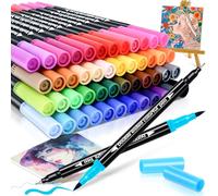 Dual Brush Pen Lot de 48 feutres fins de couleur, feutres épais et fins, feutres pinceaux, feutres pour enfants, adultes, feutres fins pour bullet journal, livres de coloriage, manga