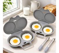 Dual Cavity Cuiseur D’Oeufs Micro-Ondes Pour 2 Œufs, Couvercle & Poignée | Nouvel Accessoire Micro-Ondes 2027 Pour 2 Œufs, Avec Pince, Cuisson Rapide Sans Huile, PP Alimentaire, Essentiel Polyvalent