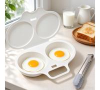 Dual Cavity Cuiseur D’Oeufs Micro-Ondes Pour 2 Œufs, Couvercle & Poignée | Nouvel Accessoire Micro-Ondes 2027 Pour 2 Œufs, Avec Pince, Cuisson Rapide Sans Huile, PP Alimentaire, Essentiel Polyvalent
